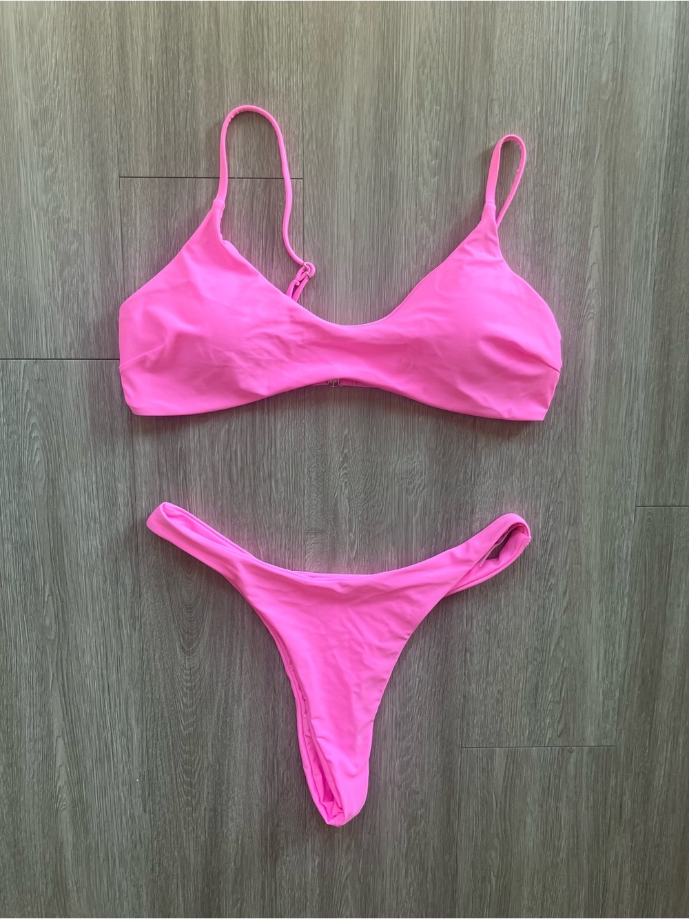 SHEIN Neon Pink Two-Piece Bikini Set